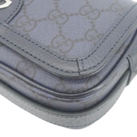 Gucci Ophidia Super Mini GG Supreme Canvas Shoulder Bag Navy Blue 795466 - Picture 8 of 14
